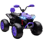 Vaikiškas elektrinis keturratis 24V, dvivietis, iki 50 kg, 3–8 metų vaikams, violetinis 6,5 km/h