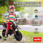 Vaikiškas elektrinis motociklas, 12 V, 2 varikliai, su atraminiais ratukais