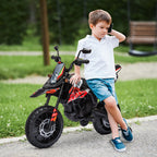 Vaikiškas elektrinis motociklas, 12 V, 2 varikliai, su atraminiais ratukais