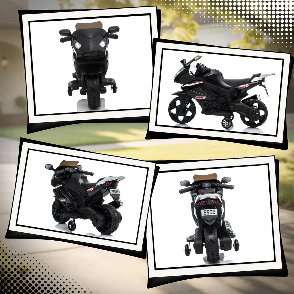 Vaikiškas elektrinis motociklas, 18–36 mėn. vaikams, juodas