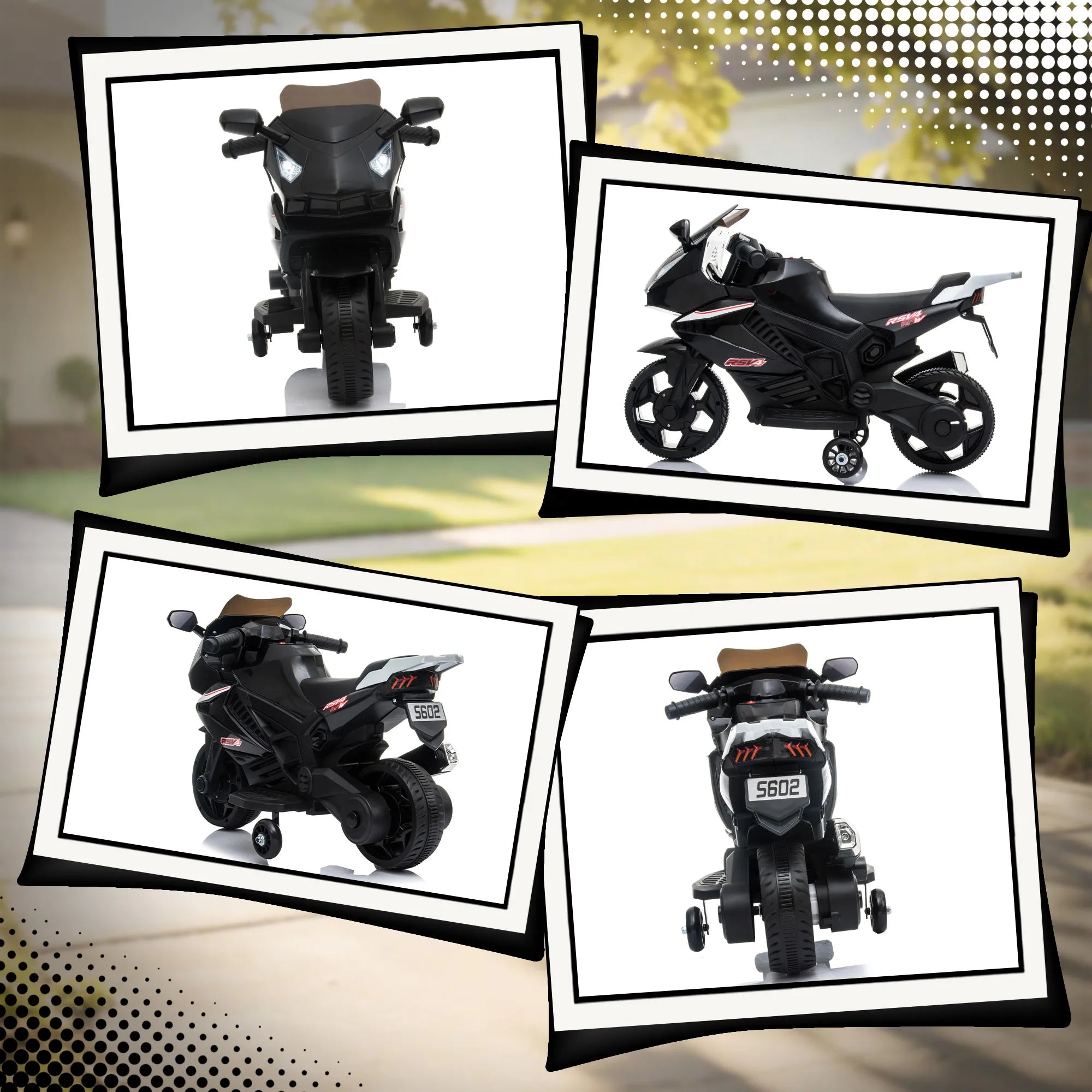 Vaikiškas elektrinis motociklas, 18–36 mėn. vaikams, juodas