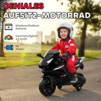 Vaikiškas elektrinis motociklas, 18–36 mėn. vaikams, juodas