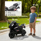 Vaikiškas elektrinis motociklas, 18–36 mėn. vaikams, juodas