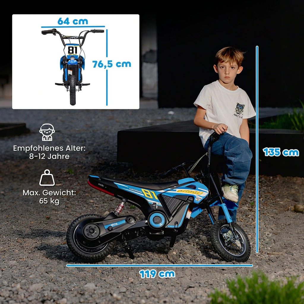 Vaikiškas elektrinis motociklas, 24 V, 250 W, iki 16 km/h