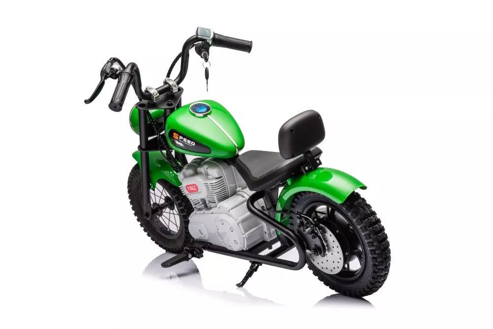 Vaikiškas elektrinis motociklas, 2x18V, nuo 6 metų, baltas