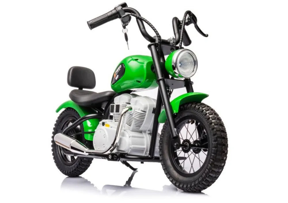 Vaikiškas elektrinis motociklas, 2x18V, nuo 6 metų, baltas