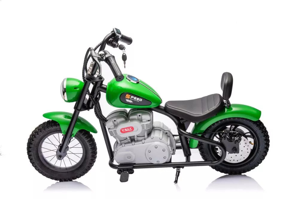Vaikiškas elektrinis motociklas, 2x18V, nuo 6 metų, baltas