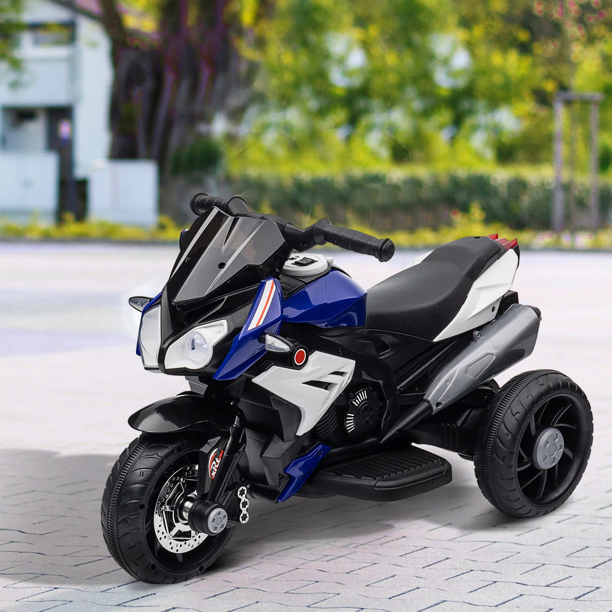 Vaikiškas elektrinis motociklas, 3–5 metų vaikams, mėlynas