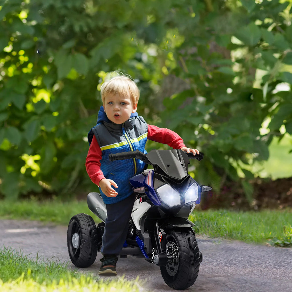 Vaikiškas elektrinis motociklas, 3–5 metų vaikams, mėlynas