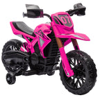 Vaikiškas elektrinis motociklas, 3–8 metų vaikams, iki 30 kg, rožinis