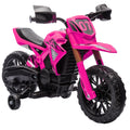 Vaikiškas elektrinis motociklas, 3–8 metų vaikams, iki 30 kg, rožinis