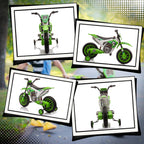 Vaikiškas elektrinis motociklas, 30 kg, nuo 3 metų, žalias