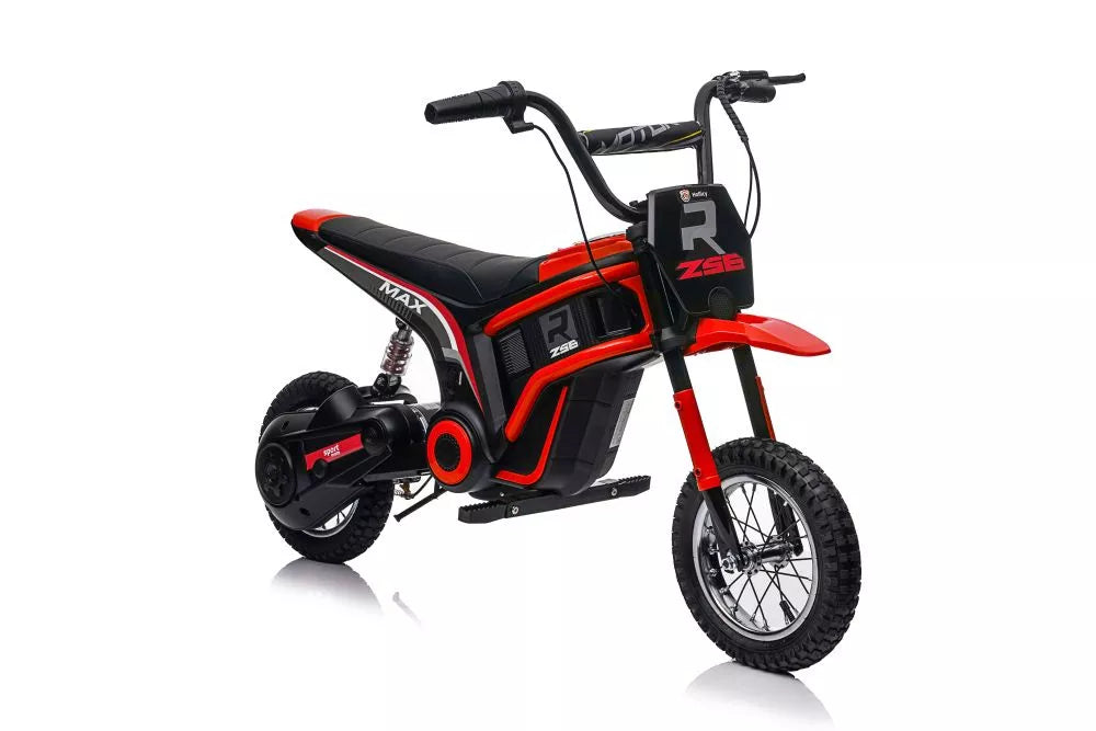 Vaikiškas elektrinis motociklas, 350 W, iki 16 km/h, raudonas