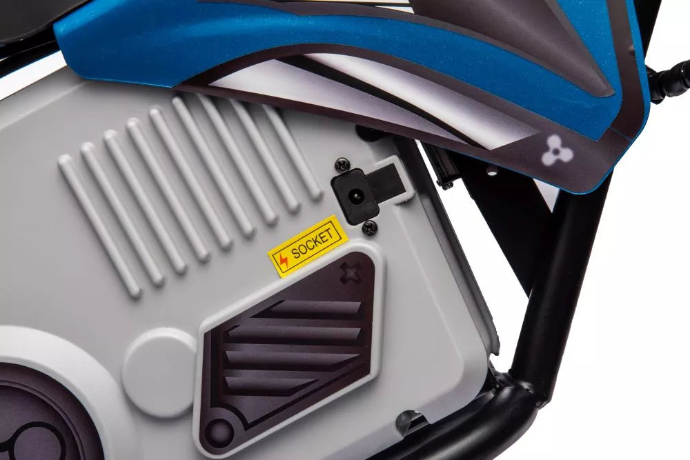 Vaikiškas elektrinis motociklas, 350W, 2x18V9Ah, 8–15 km/h, nuo 6 metų, chaki