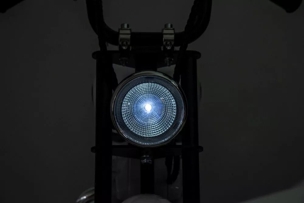 Vaikiškas elektrinis motociklas, 36 V, 350 W, ekologiškos odos sėdynė, pripučiami ratai, baltas