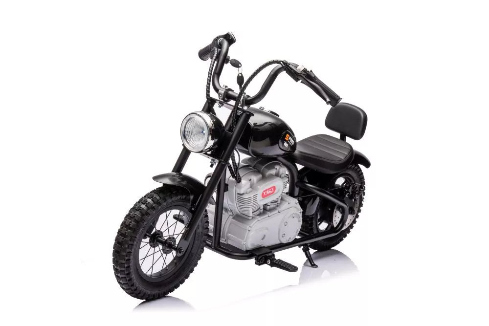 Vaikiškas elektrinis motociklas, 36 V, 350 W, juodas
