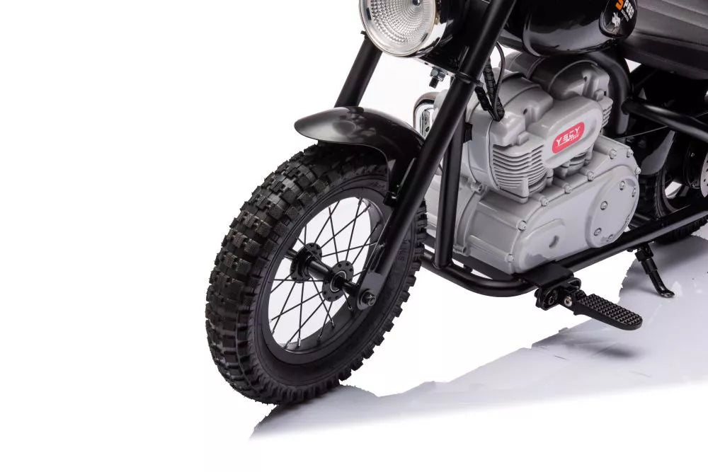 Vaikiškas elektrinis motociklas, 36 V, 350 W, juodas
