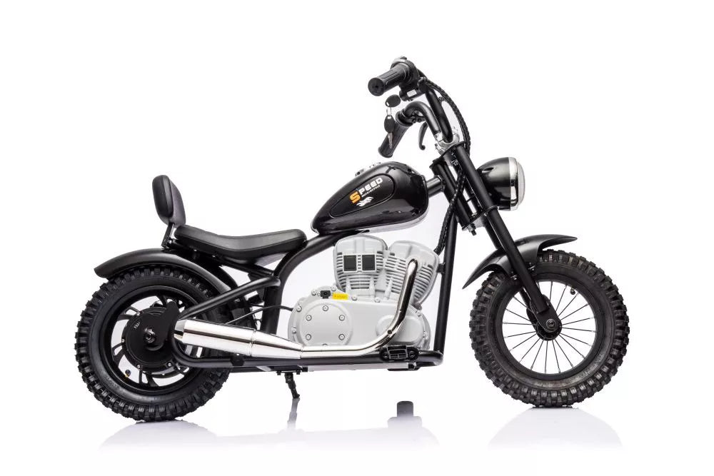 Vaikiškas elektrinis motociklas, 36 V, 350 W, juodas