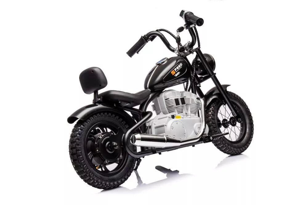Vaikiškas elektrinis motociklas, 36 V, 350 W, juodas