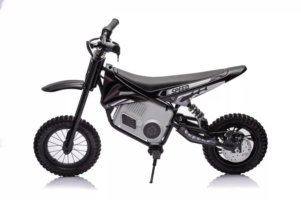 Vaikiškas elektrinis motociklas, 36V, 350W, iki 15km/h, minkšta sėdynė, chaki spalvos