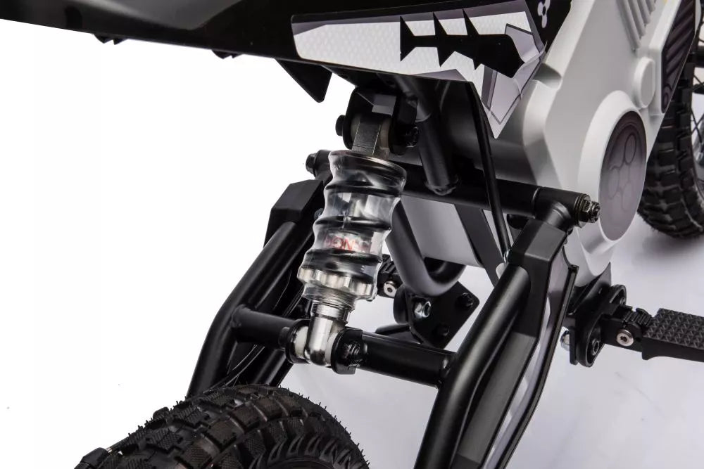 Vaikiškas elektrinis motociklas, 36V, 350W, iki 15km/h, minkšta sėdynė, chaki spalvos