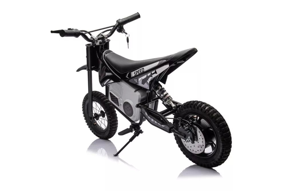 Vaikiškas elektrinis motociklas, 36V, 350W, iki 15km/h, minkšta sėdynė, chaki spalvos