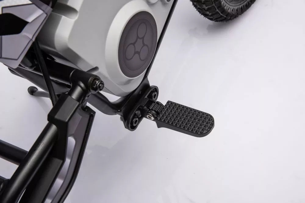 Vaikiškas elektrinis motociklas, 36V, 350W, iki 15km/h, minkšta sėdynė, chaki spalvos
