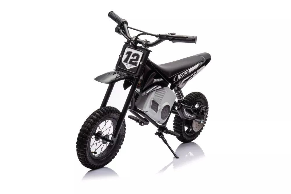 Vaikiškas elektrinis motociklas, 36V, 350W, iki 15km/h, minkšta sėdynė, chaki spalvos