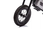 Vaikiškas elektrinis motociklas, 36V, 350W, iki 15km/h, minkšta sėdynė, chaki spalvos