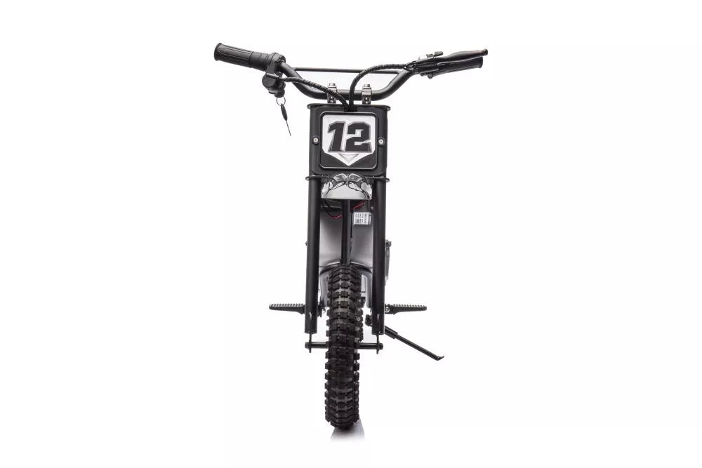 Vaikiškas elektrinis motociklas, 36V, 350W, iki 15km/h, minkšta sėdynė, chaki spalvos