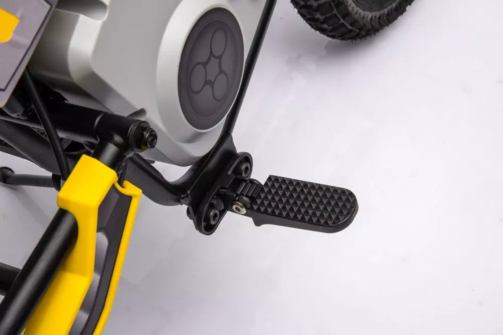Vaikiškas elektrinis motociklas, 36V, 350W, su pripučiamais ratais, chaki spalvos