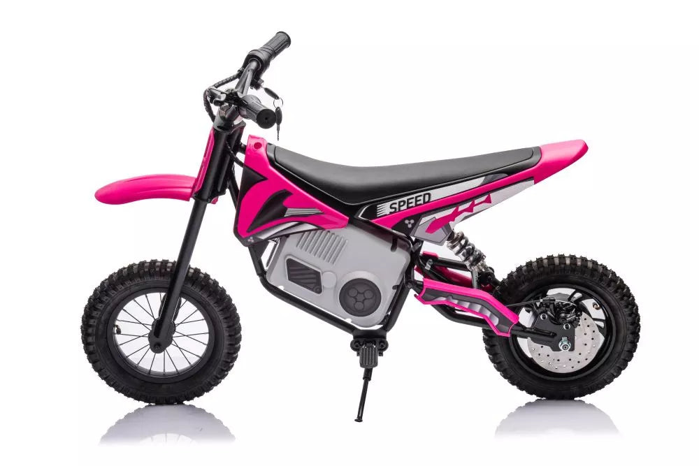 Vaikiškas elektrinis motociklas, 36V, 350W, su pripučiamais ratais, chaki spalvos