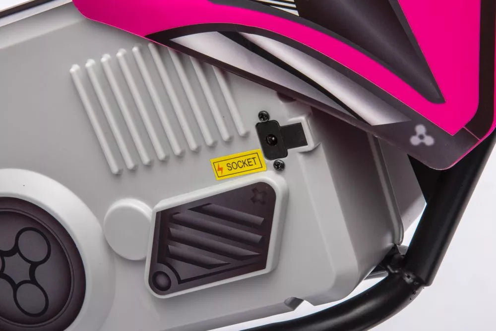 Vaikiškas elektrinis motociklas, 36V, 350W, su pripučiamais ratais, chaki spalvos