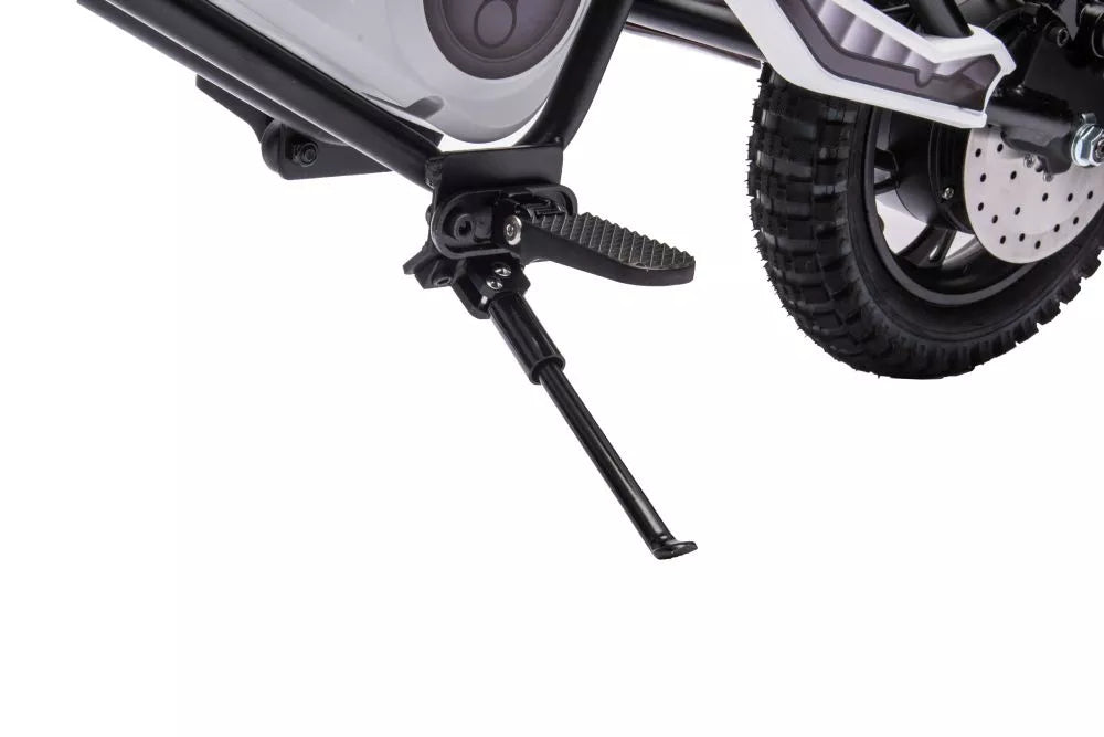 Vaikiškas elektrinis motociklas, 36V, 350W, su pripučiamais ratais, chaki