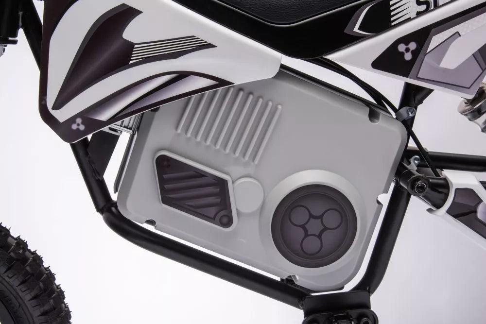 Vaikiškas elektrinis motociklas, 36V, 350W, su pripučiamais ratais, chaki