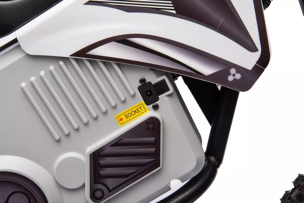 Vaikiškas elektrinis motociklas, 36V, 350W, su pripučiamais ratais, chaki