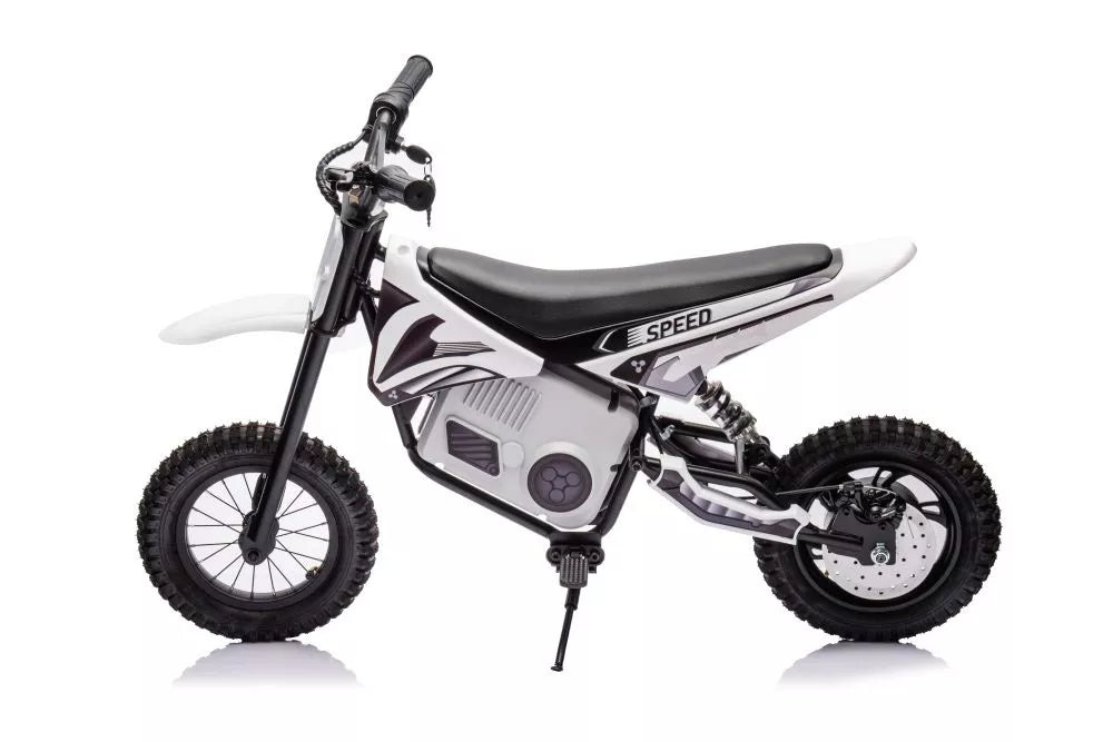 Vaikiškas elektrinis motociklas, 36V, 350W, su pripučiamais ratais, chaki