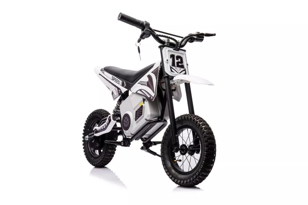 Vaikiškas elektrinis motociklas, 36V, 350W, su pripučiamais ratais, chaki