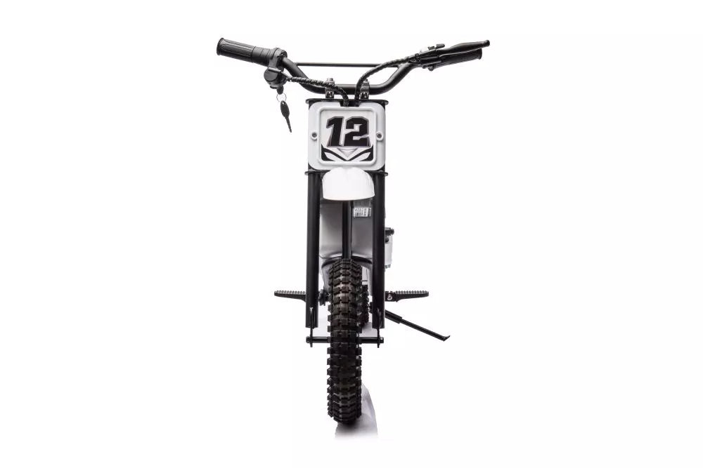 Vaikiškas elektrinis motociklas, 36V, 350W, su pripučiamais ratais, chaki