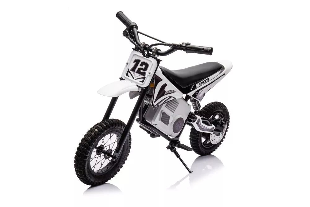 Vaikiškas elektrinis motociklas, 36V, 350W, su pripučiamais ratais, chaki