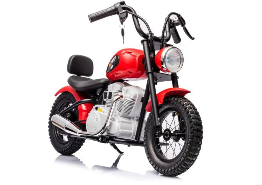 Vaikiškas elektrinis motociklas, 36V, nuo 6 metų, baltas