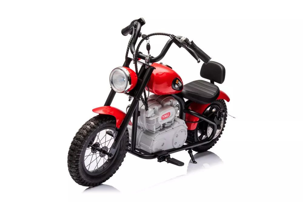 Vaikiškas elektrinis motociklas, 36V, nuo 6 metų, baltas