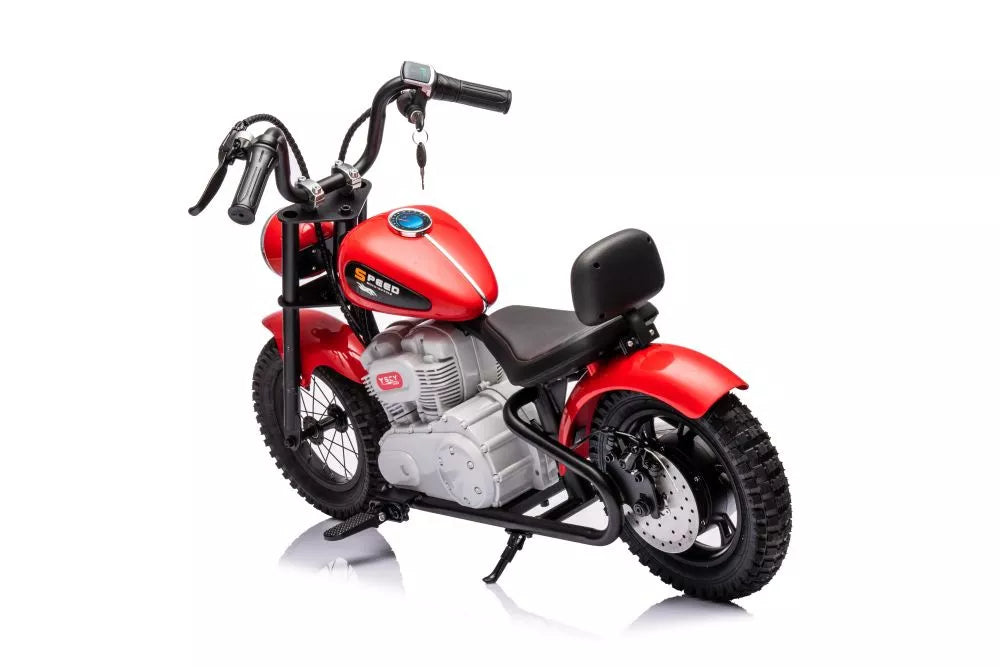 Vaikiškas elektrinis motociklas, 36V, nuo 6 metų, baltas