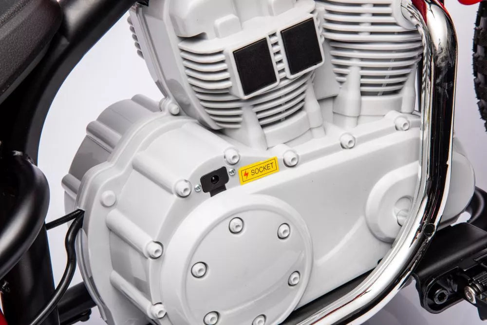 Vaikiškas elektrinis motociklas, 36V, nuo 6 metų, baltas
