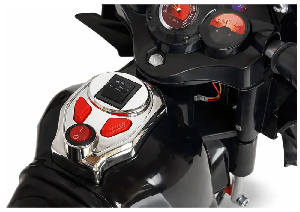 Vaikiškas elektrinis motociklas, 6 V, juodas