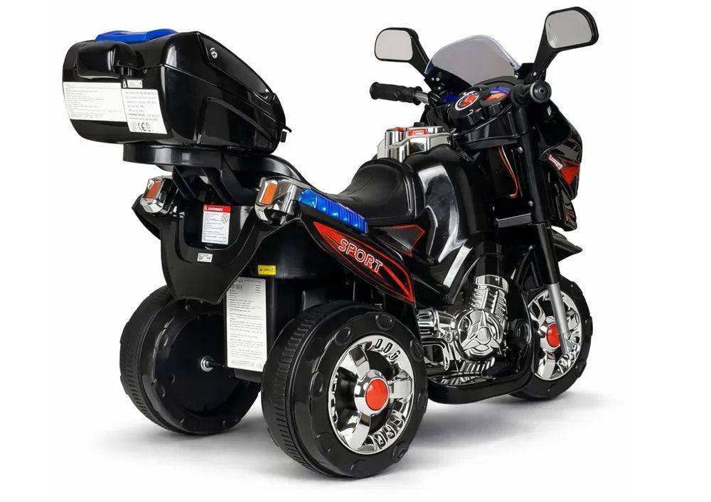 Vaikiškas elektrinis motociklas, 6 V, juodas