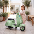Vaikiškas elektrinis motociklas, 6 V, su pagalbiniais ratukais, žalias