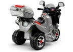 Vaikiškas elektrinis motociklas, 6 V, su priekiniais žibintais, sidabrinis