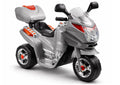 Vaikiškas elektrinis motociklas, 6 V, su priekiniais žibintais, sidabrinis