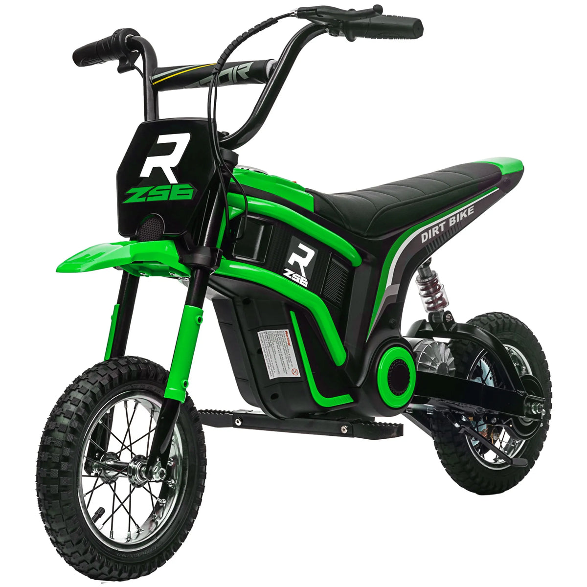 Vaikiškas elektrinis motociklas, 8–12 metų vaikams, iki 65 kg, žalias